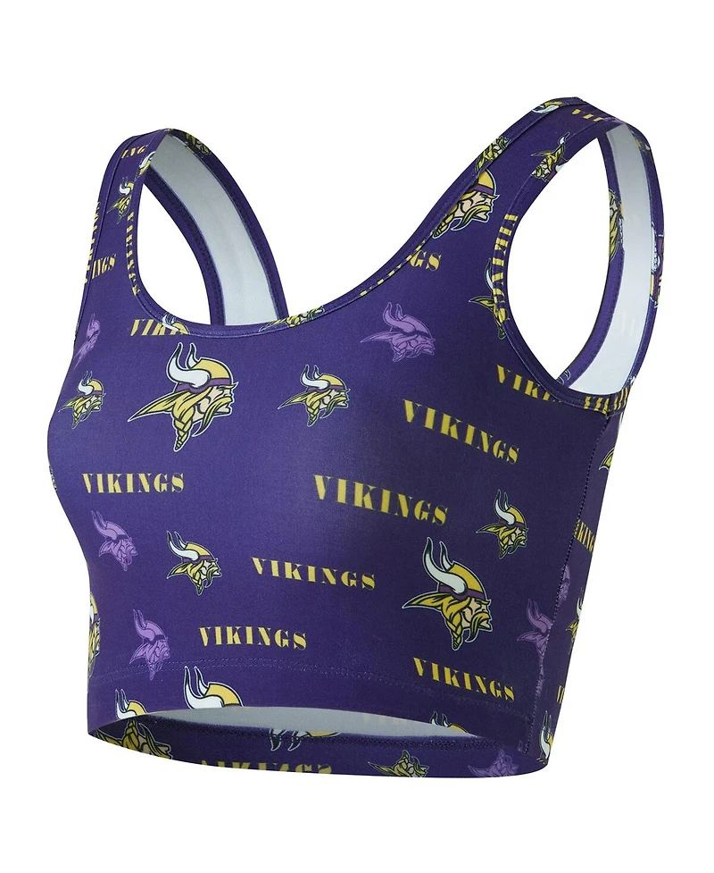 Concepts Sport Women's Purple Minnesota Vikings Mosaic Allover Print Bralette
