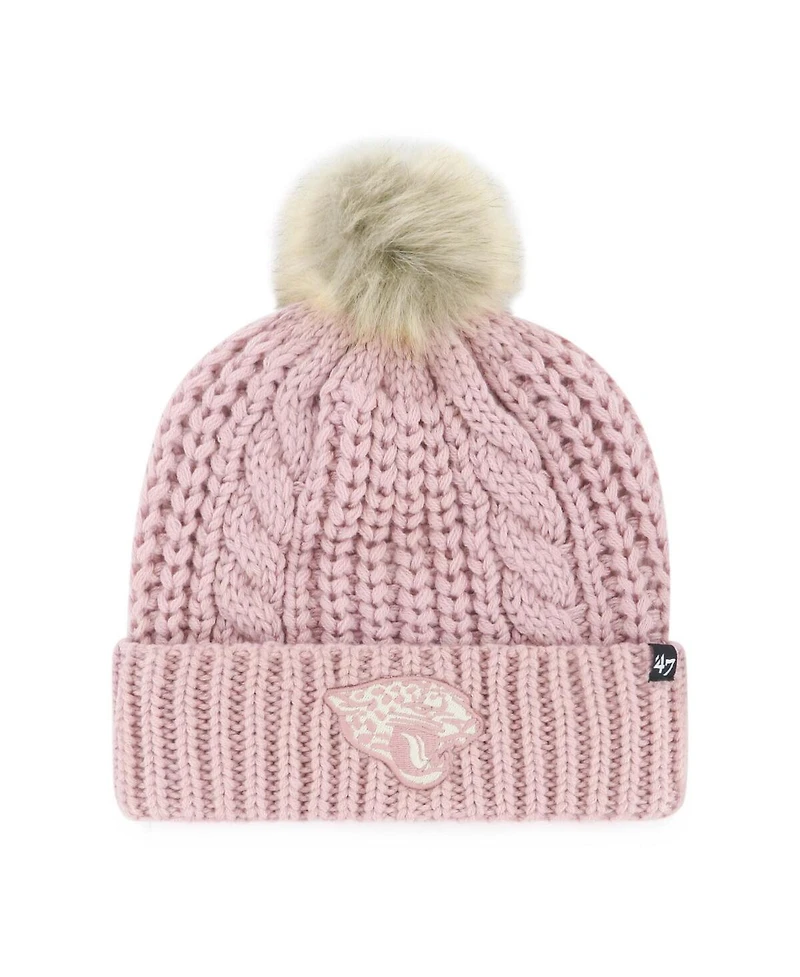 '47 Brand Women's Dusty Rose Jacksonville Jaguars Meeko Cuffed with Pom Knit Hat