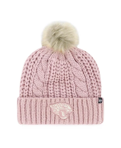 '47 Brand Women's Dusty Rose Jacksonville Jaguars Meeko Cuffed with Pom Knit Hat