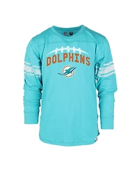 Wes Willy Big Boys and Girls Aqua Miami Dolphins Football Long Sleeve T-Shirt