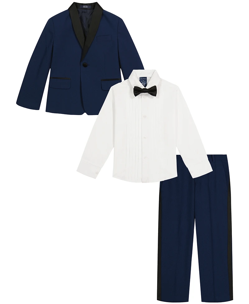 Nautica Boys 2T-7 4-Piece Long Sleeve Shirt, Vest, Pants and Tie Set