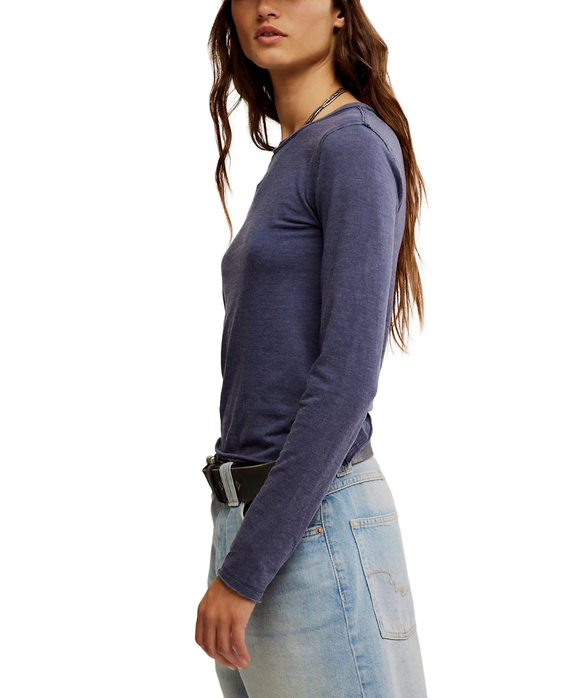 Free People Women's Nova Crewneck Long-Sleeve Top