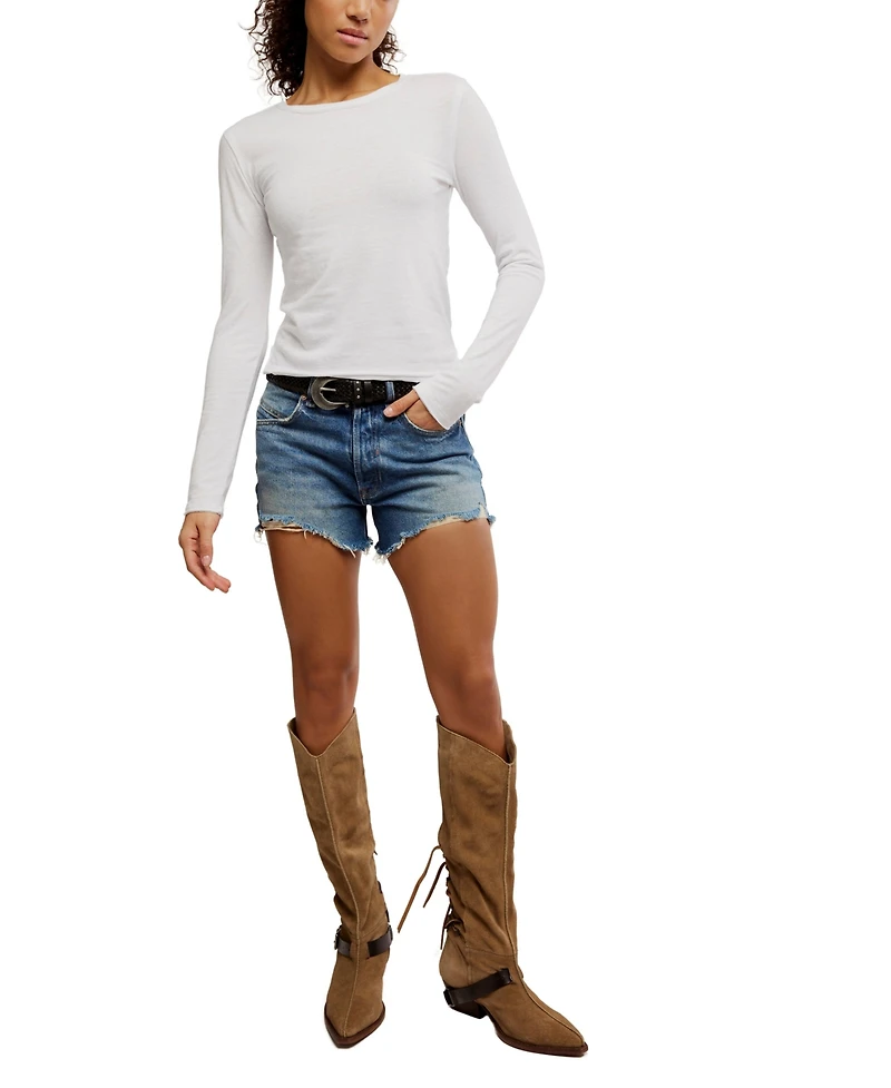 Free People Women's Nova Crewneck Long-Sleeve Top