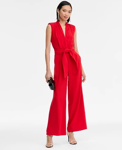 I.n.c. International Concepts Women's Sleeveless Shawl-Collar Jumpsuit, Macy's Exclusive