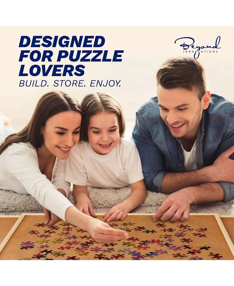 Beyond Innoventions Wooden Puzzle Table – Portable Jigsaw Organizer