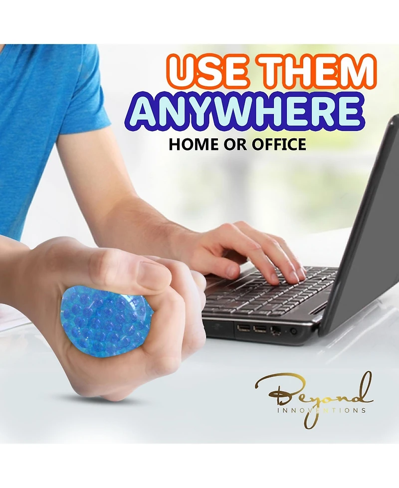 Beyond Innoventions Stress Balls Set – 12 Pack – Fidget Toys for Adults & Kids, Squishy Sensory Balls for Anxiety, Autism, Adhd & Stress