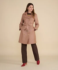 Furniq Uk Women's Leather Trench Coat
