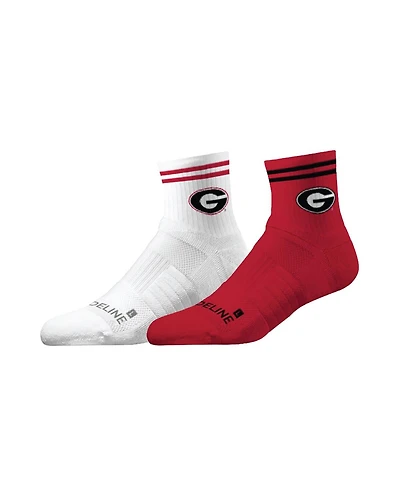 Strideline Men's and Women's Georgia Bulldogs Premium Knit 2-Pack Half Calf Socks Set