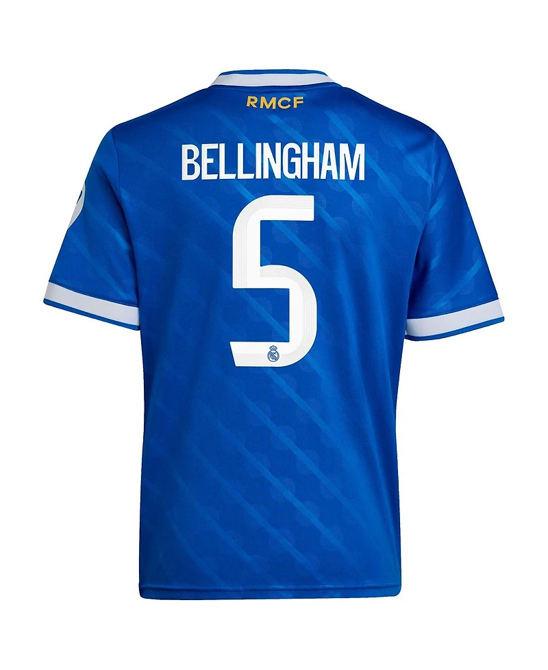 Adidas Big Boys and Girls Jude Bellingham Blue Real Madrid 2025/26 Third Replica Player Jersey