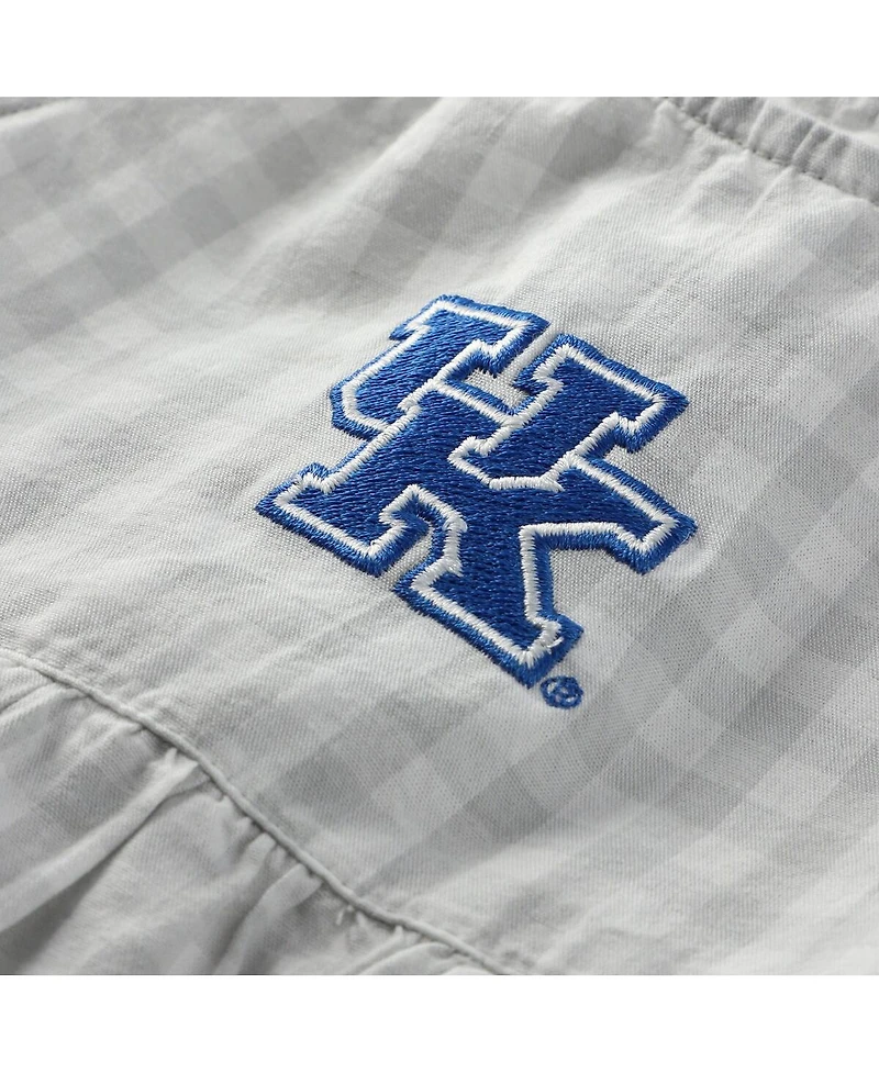 Garb Baby Girls Gray Kentucky Wildcats Cara Gingham Ruffled Bodysuit