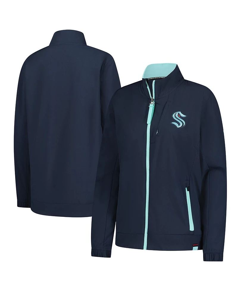 Fanatics Women's Deep Sea Blue Seattle Kraken Authentic Pro Rink Coaches Full-Zip Jacket