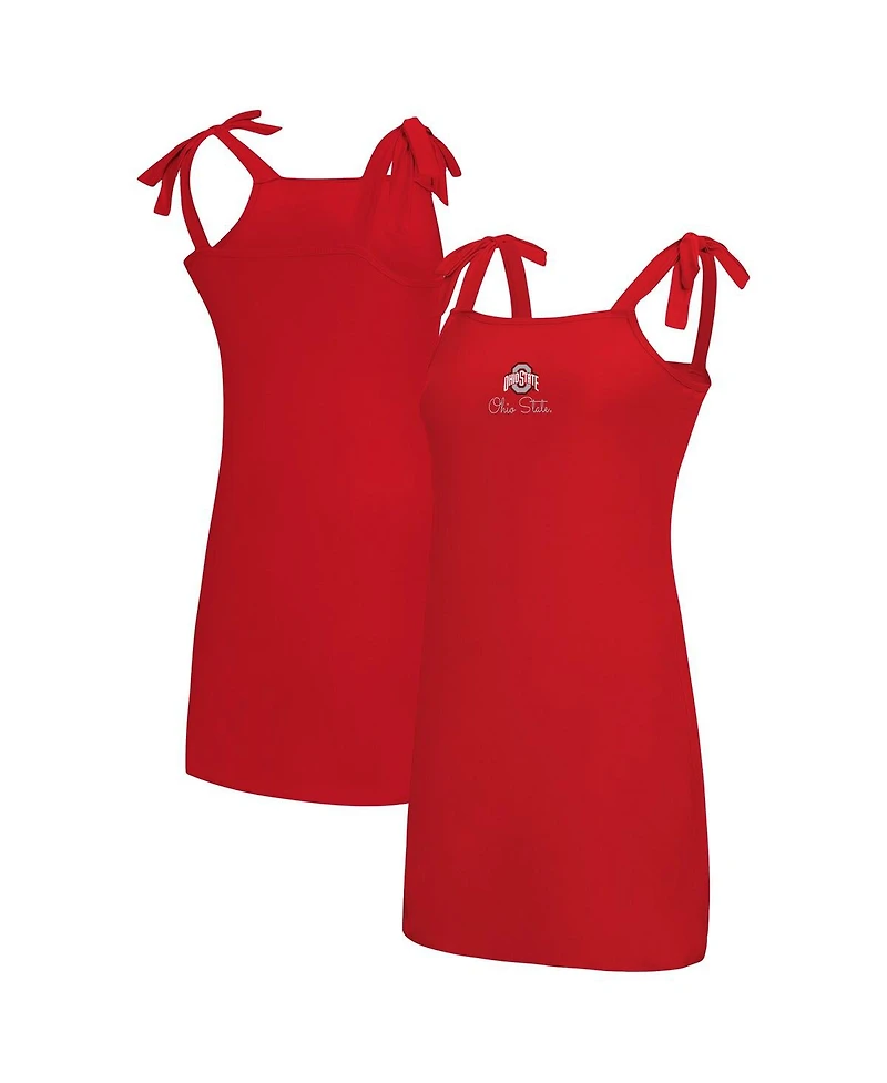 Concepts Sport Women's Scarlet Ohio State Buckeyes Tie-Shoulder Nightdress