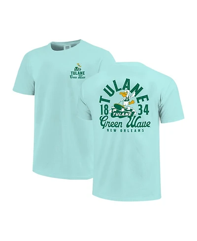 Image One Big Boys and Girls Teal Tulane Green Wave Comfort Colors Mascot Overlay T-Shirt