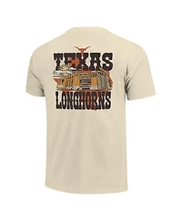 Image One Men's and Women's Natural Texas Longhorns Hyper Local Stadium Mascot Skyline T-Shirt