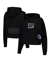 Pro Standard Women's Black New York Giants Jeweled Cropped Pullover Hoodie