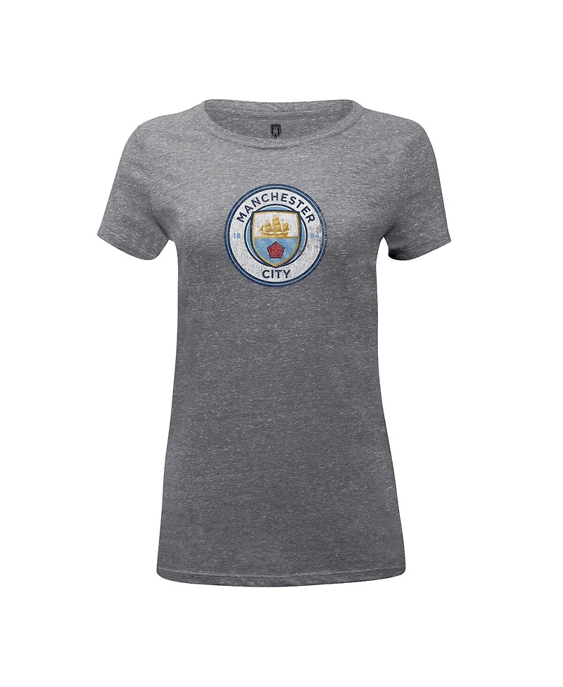 1863FC Women's Heather Gray Manchester City Color Badge Tri-Blend T-Shirt