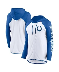 Fanatics Women's White/Royal Indianapolis Colts Script Full-Zip Hoodie