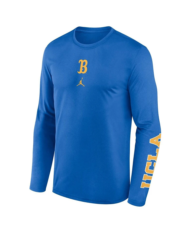 Jordan Men's Blue Ucla Bruins Primetime Two-Hit Legend Dri-fit Long Sleeve T-Shirt