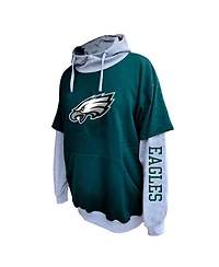 Profile Men's Midnight Green/Heather Gray Philadelphia Eagles Big Tall Twofer Pullover Hoodie