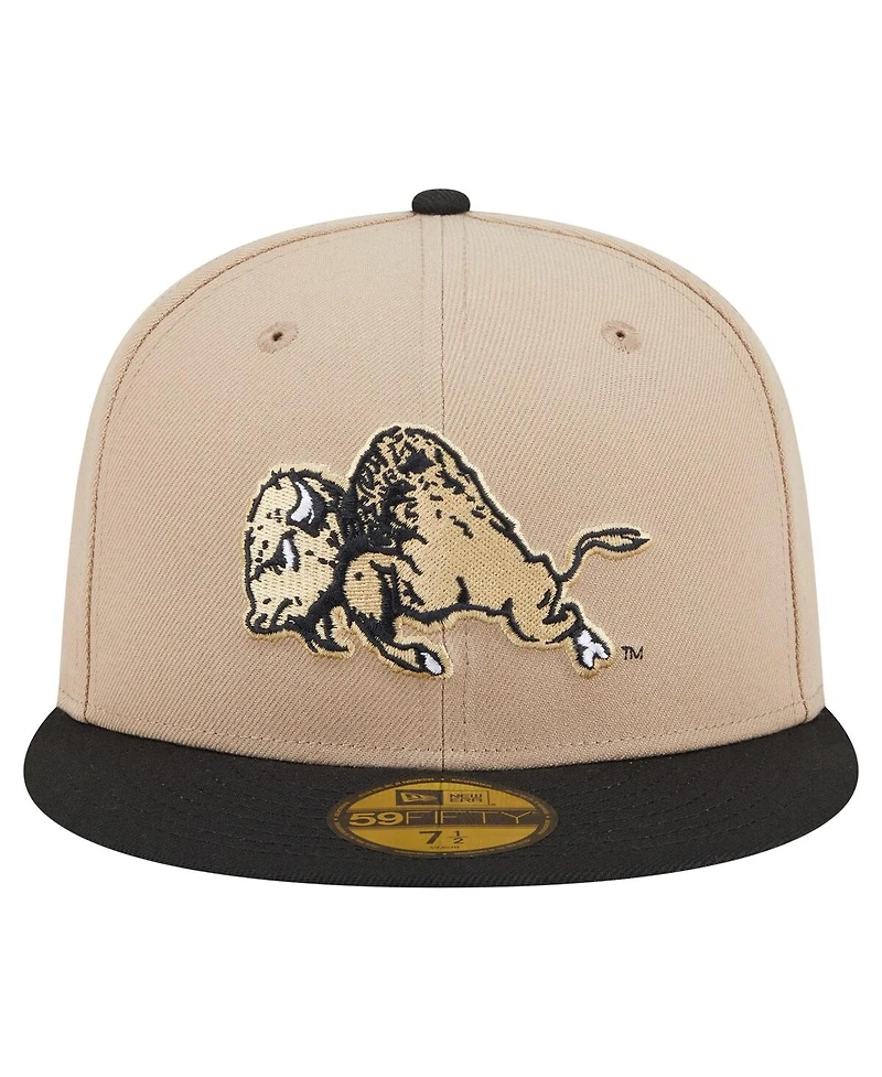 New Era Men's Khaki Colorado Buffaloes Throwback Two-Tone 59FIFTY Fitted Hat