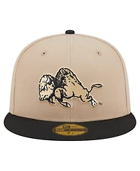 New Era Men's Khaki Colorado Buffaloes Throwback Two-Tone 59FIFTY Fitted Hat