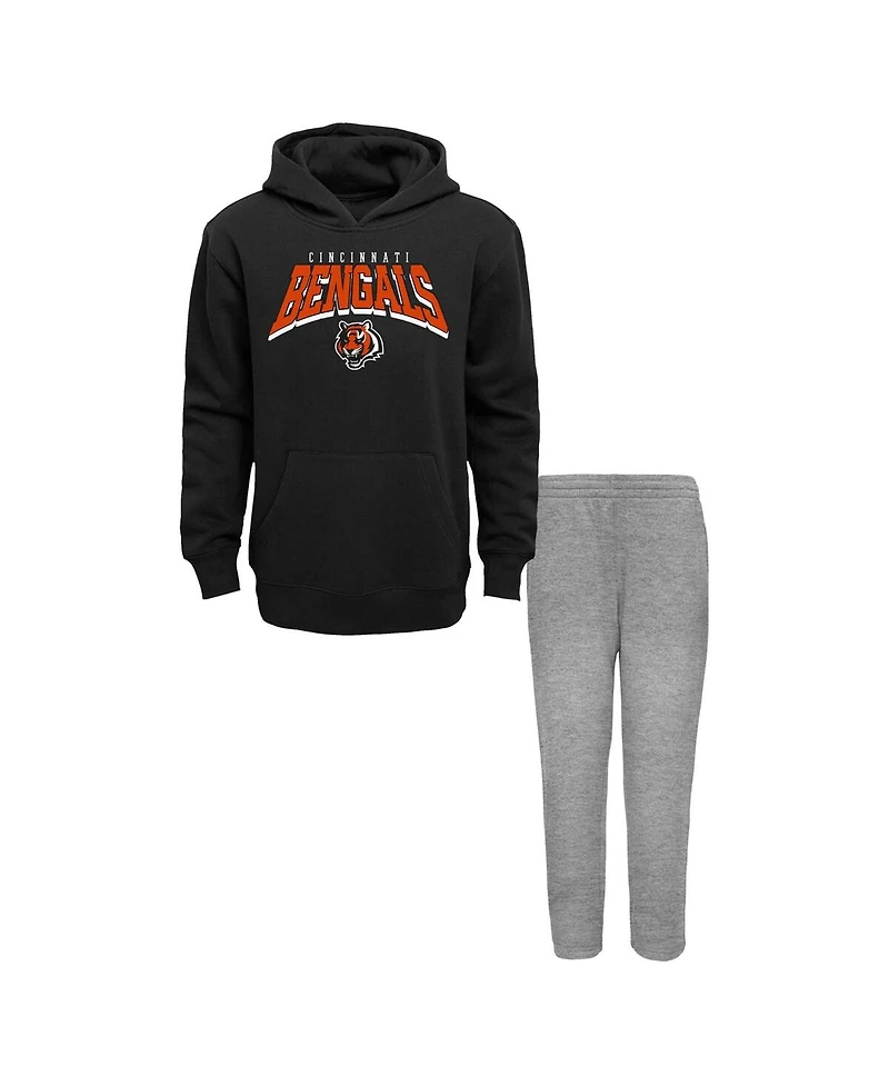 Outerstuff Toddler 2-Piece Cincinnati Bengals Dynamic Duo Fleece Pullover Hoodie and Sweatpants Set