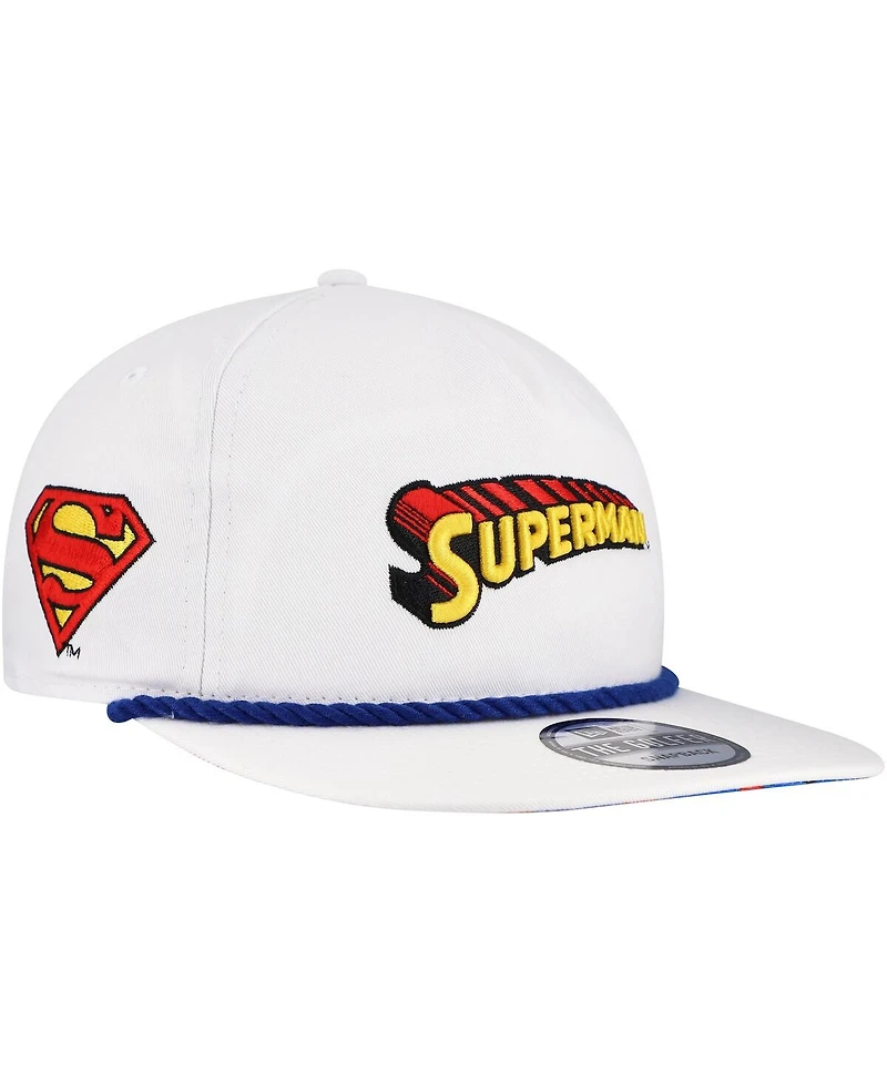 New Era Men's White Superman Golfer Adjustable Hat