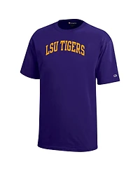 Champion Big Boys and Girls Purple Lsu Tigers Team Arch T-Shirt