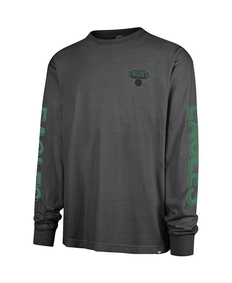 '47 Brand Men's Black Philadelphia Eagles Cairn Ravine Foundation Throwback Long Sleeve T-Shirt