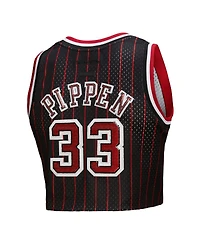 Mitchell & Ness x Dannijo Women's Scottie Pippen Black Chicago Bulls Fashion Cropped Basketball Jersey