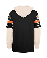 '47 Brand Men's Black Tennessee Volunteers Split Zone Cornerback Lacer Pullover Hoodie