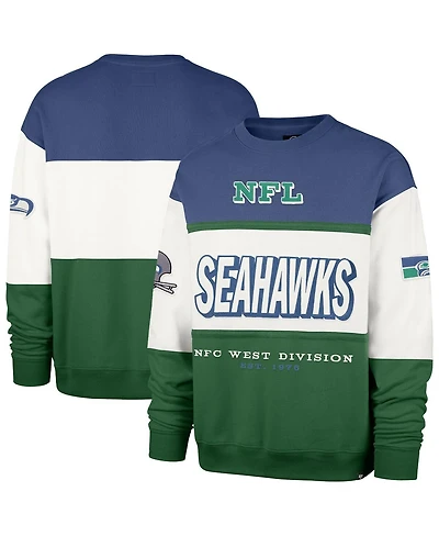 '47 Brand Men's Royal/Green Seattle Seahawks Throwback Breeze Maximalist Sweatshirt