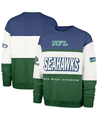 '47 Brand Men's Royal/Green Seattle Seahawks Throwback Breeze Maximalist Sweatshirt