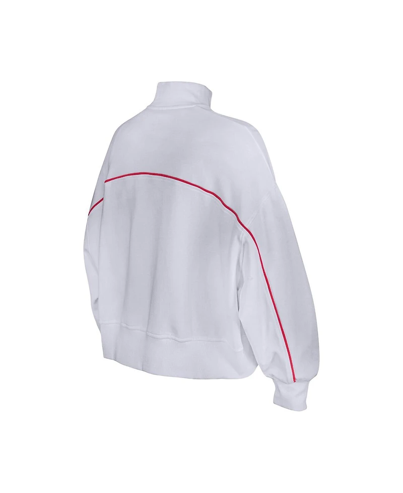 New Era Women's White San Francisco 49ers Functional Fandom Quarter-Zip Sweatshirt