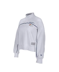 New Era Women's White Denver Broncos Functional Fandom Quarter-Zip Sweatshirt