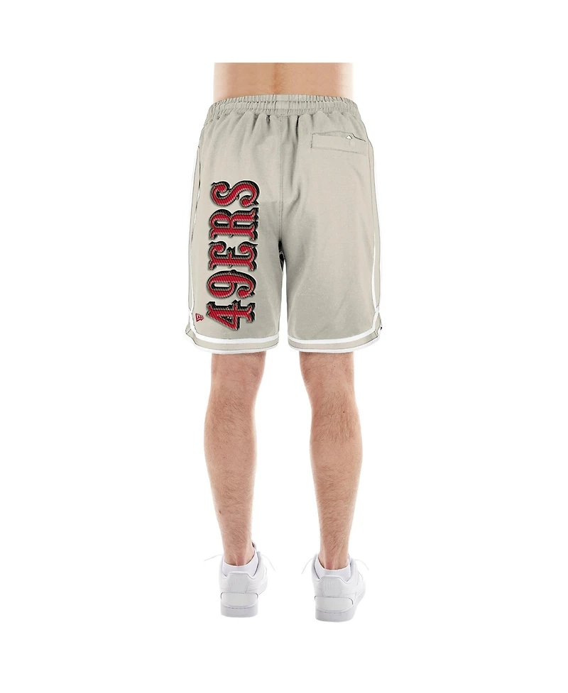 New Era Men's Light Beige San Francisco 49ers Stone Multi Patch Shorts