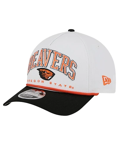 New Era Men's White/Black Oregon State Beavers Arch Two-Tone Rope 9FORTY A-Frame M-Crown Adjustable Hat