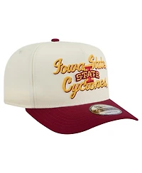 New Era Men's Cream/Cardinal Iowa State Cyclones Vintage Chainstitch 9FIFTY A-Frame Snapback Hat