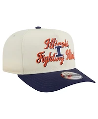 New Era Men's Cream/Navy Illinois Fighting Illini Vintage Chainstitch 9FIFTY A-Frame Snapback Hat