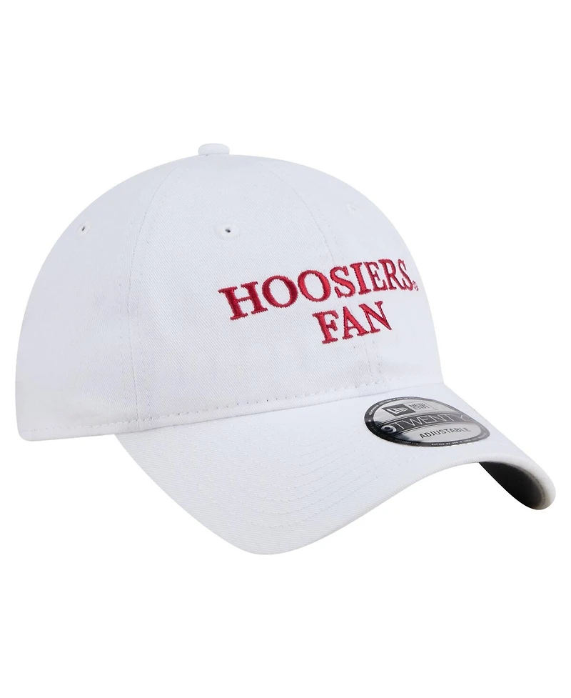 New Era Men's White Indiana Hoosiers Fan 9TWENTY Adjustable Hat