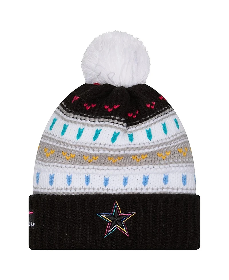 New Era Women's Black Dallas Cowboys 2025 Nfl Crucial Catch Cuffed Knit with Pom Hat
