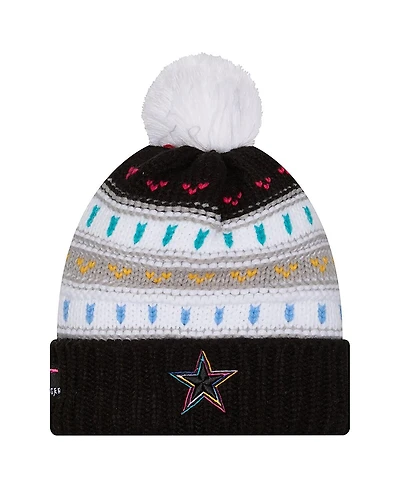 New Era Women's Black Dallas Cowboys 2025 Nfl Crucial Catch Cuffed Knit with Pom Hat