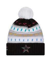 New Era Women's Black Dallas Cowboys 2025 Nfl Crucial Catch Cuffed Knit with Pom Hat