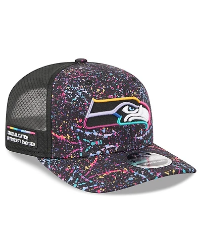 New Era Men's Black Seattle Seahawks 2025 Nfl Crucial Catch 9SEVENTY Adjustable Hat