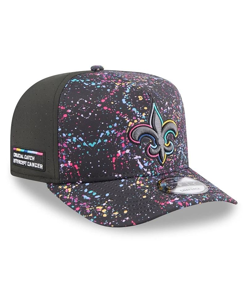 New Era Men's Black New Orleans Saints 2025 Nfl Crucial Catch A-Frame 9FIFTY Snapback Hat