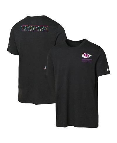 Nike Big Boys and Girls Black Kansas City Chiefs 2025 Nfl Crucial Catch Tri-Blend Dri-fit T-Shirt