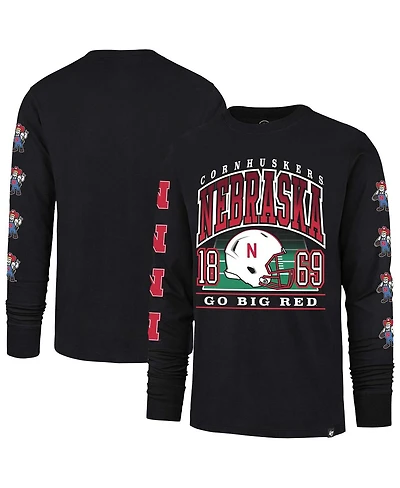 '47 Brand Men's Black Nebraska Huskers Go Big Long Sleeve T-Shirt