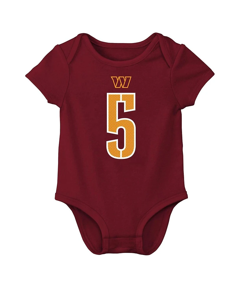 Nike Baby Boys and Girls Jayden Daniels Burgundy Washington Commanders Player Name Number Bodysuit