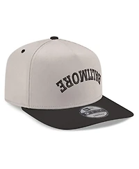 New Era Men's Cream/Black Baltimore Orioles Upside Down City Name A-Frame 9FIFTY Snapback Hat