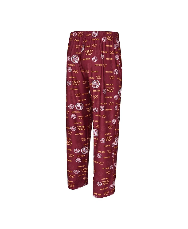 Concepts Sport Men's Burgundy Washington Commanders Mosaic All Over Print Pants